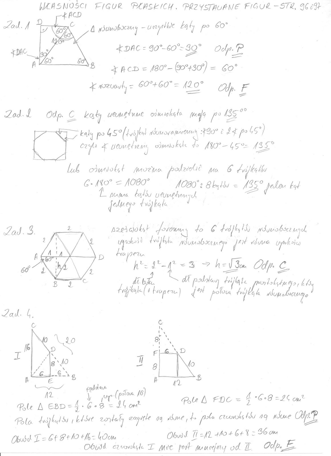 Pola Wielokątów Sprawdzian Klasa 6 Sprawdzian Z Matematyki Kl 6 Pola Wielokątów - Mądry